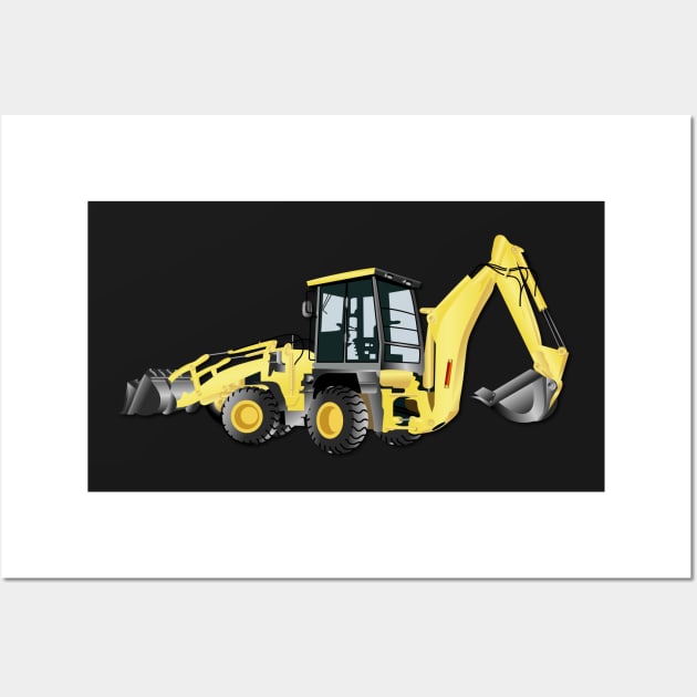 Heavy Equipment Operator - Front End - Back-Hoe wo Txt Wall Art by twix123844